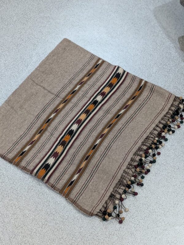 Handmade Wadera style 3 border Sharrai woolen shawl for Men - Image 3