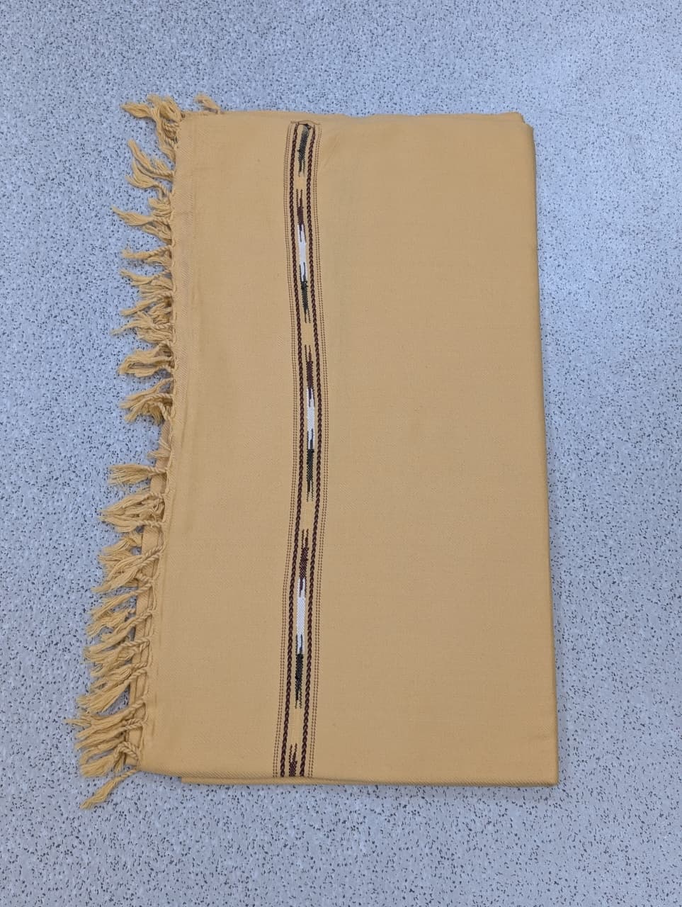 Handmade swat islampur Pure lambswool shawl for Men - Camel colour - Image 2