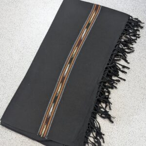 Handmade Pure Wool Shawl for Men – Soft & Warm Black Winter Shawl - Image 2