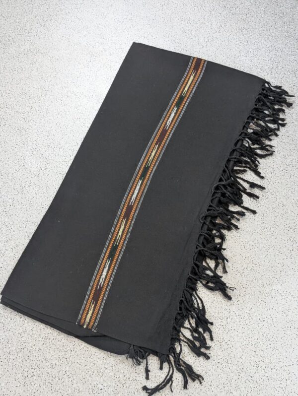 Handmade Pure Wool Shawl for Men – Soft & Warm Black Winter Shawl - Image 2