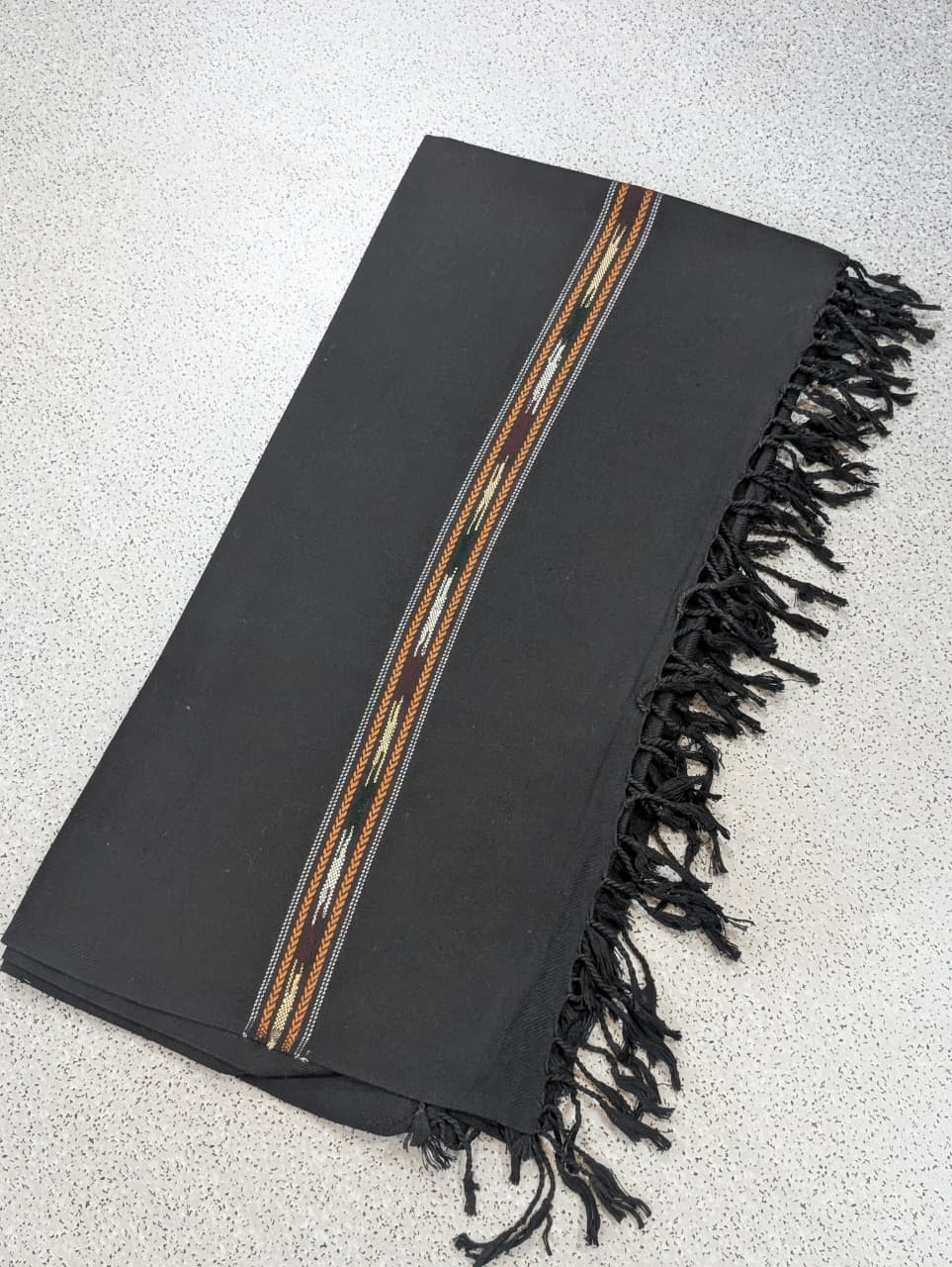 Handmade Pure Wool Shawl for Men – Soft & Warm Black Winter Shawl - Image 2