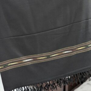 Handmade Pure Wool Shawl for Men – Soft & Warm Black Winter Shawl - Image 3