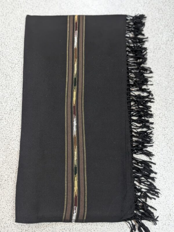 Handmade Pure Wool Shawl for Men – Soft & Warm Black Winter Shawl - Image 4