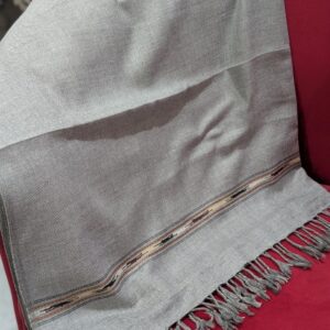 Handmade Pure Lambswool Shawl For Men - Grey - Image 3