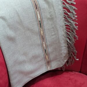 Handmade Pure Lambswool Shawl For Men - Grey - Image 4