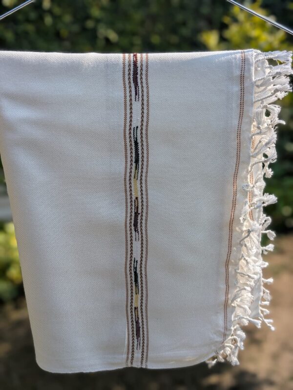 Swat Islampur Handmade Pure Lambswool  Shawl For Men - White