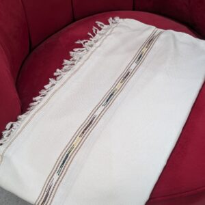 Swat Islampur Handmade Pure Lambswool  Shawl For Men - White - Image 3
