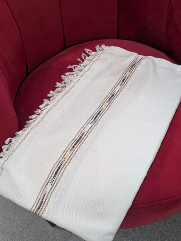 Swat Islampur Handmade Pure Lambswool  Shawl For Men - White - Image 3
