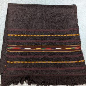 Handmade Wadera Style Shawl for Gents - Velvet Shawls - Brown - Image 3