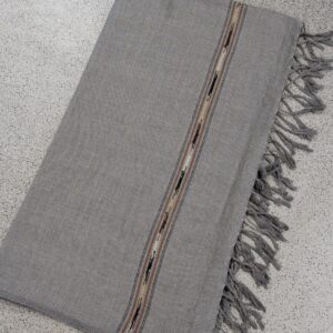Handmade Pure Lambswool Shawl For Men - Grey