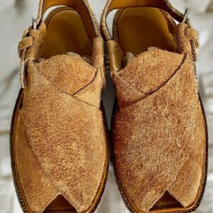 Camel Colour Peshawari Suede Chappal - Traditional Crafted Comfort