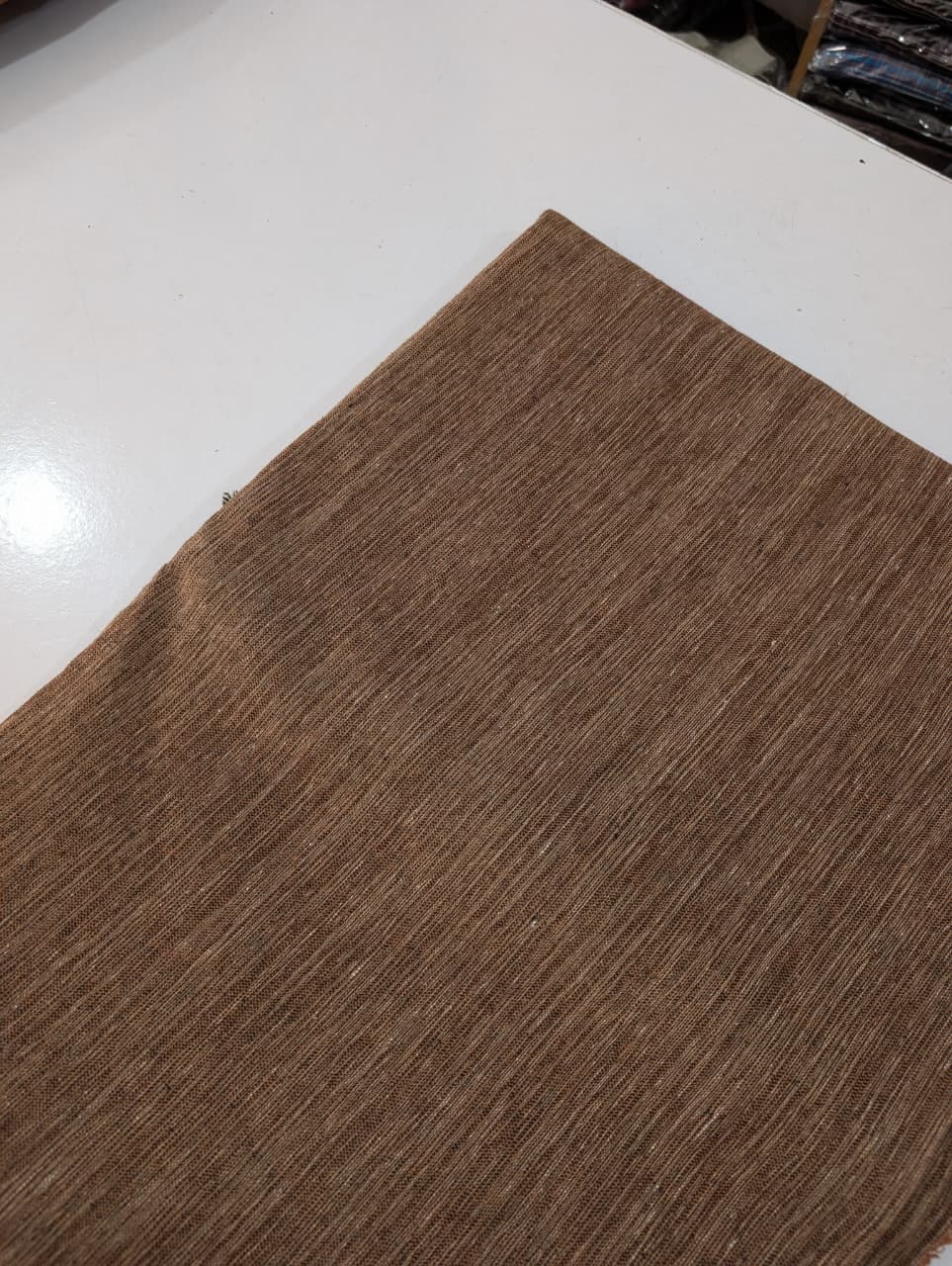 Charsadda Handmade Woolen khamta Khaddar – Brown with Black Shade - Image 2