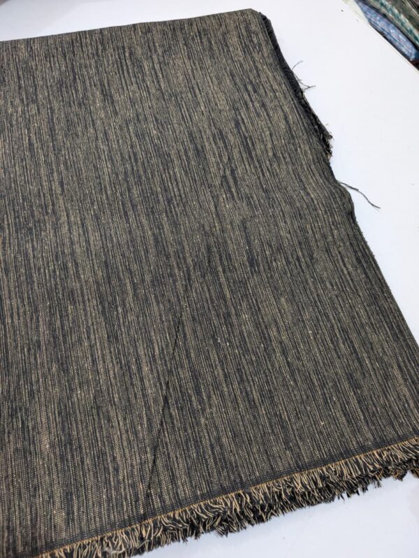 Charsadda Woolen Khamta Khaddar Unstitched Fabric for Men – Charcoal Black - Image 3