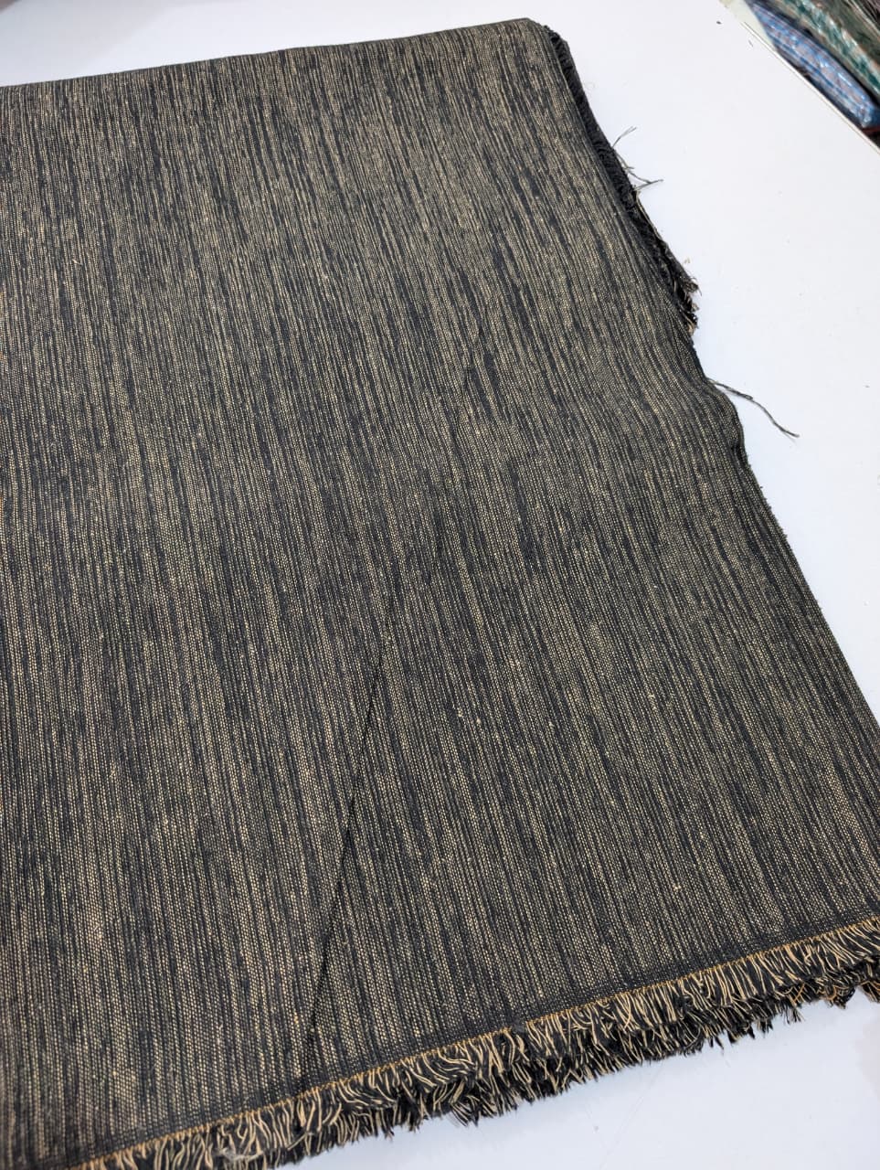 Charsadda Woolen Khamta Khaddar Unstitched Fabric for Men – Charcoal Black - Image 3