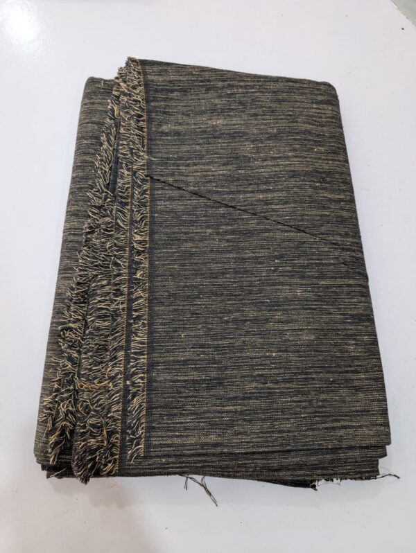 Charsadda Woolen Khamta Khaddar Unstitched Fabric for Men – Charcoal Black - Image 1