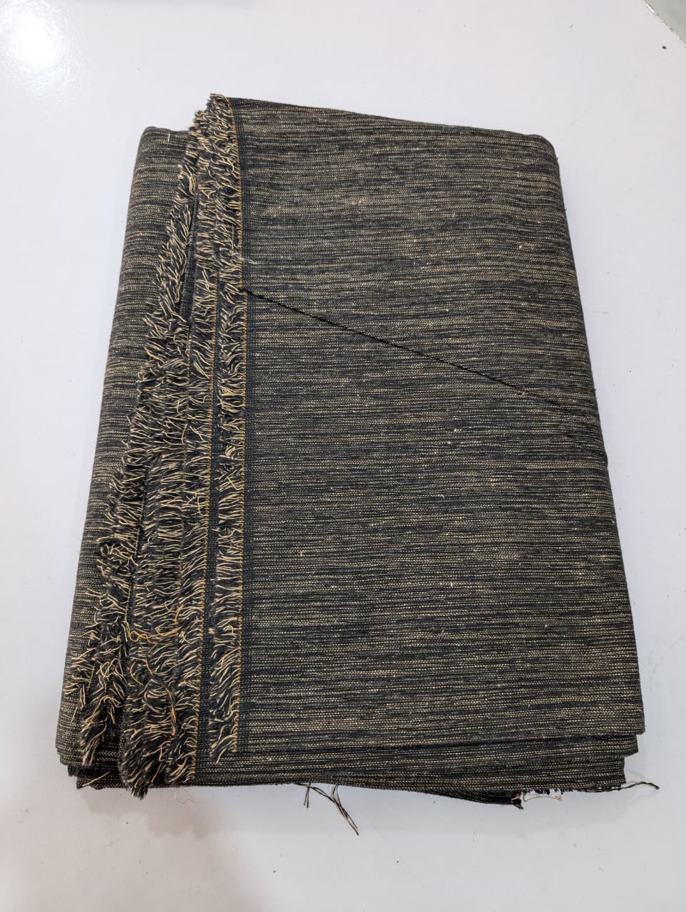 Charsadda Woolen Khamta Khaddar Unstitched Fabric for Men – Charcoal Black - Image 1