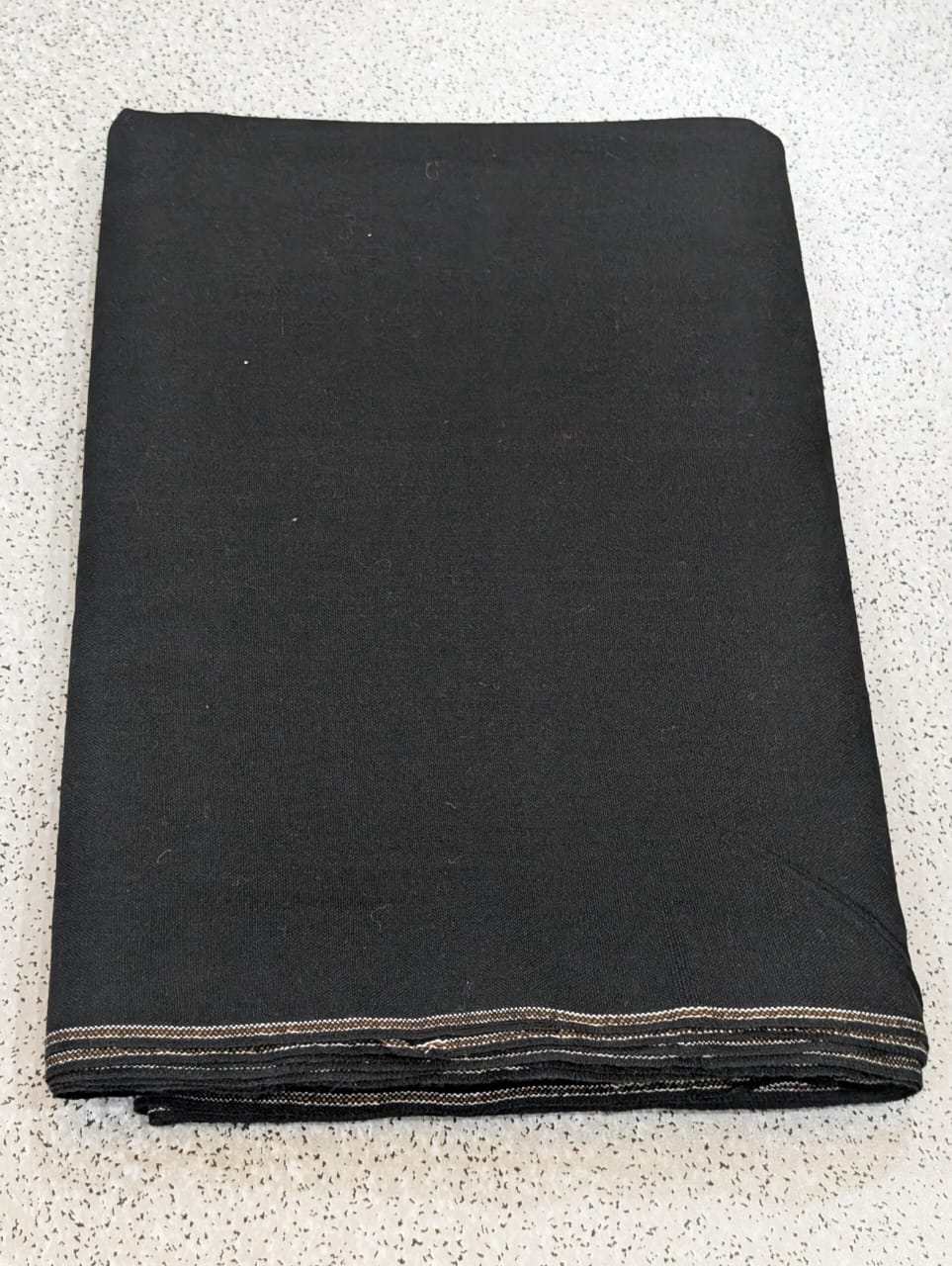 Charsadda Woolen Khaddar Unstiched Fabric For Men - Black colour - Image 1