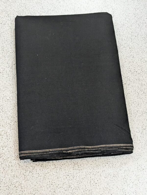 Charsadda Woolen Khaddar Unstiched Fabric For Men - Black colour - Image 3